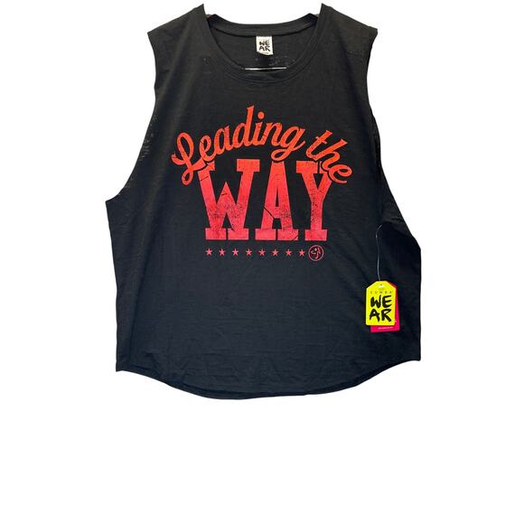 Zumba Wear Leading The Way Muscle Tank Top Black XL NWT Workout Active Gym Shirt - Picture 1 of 5